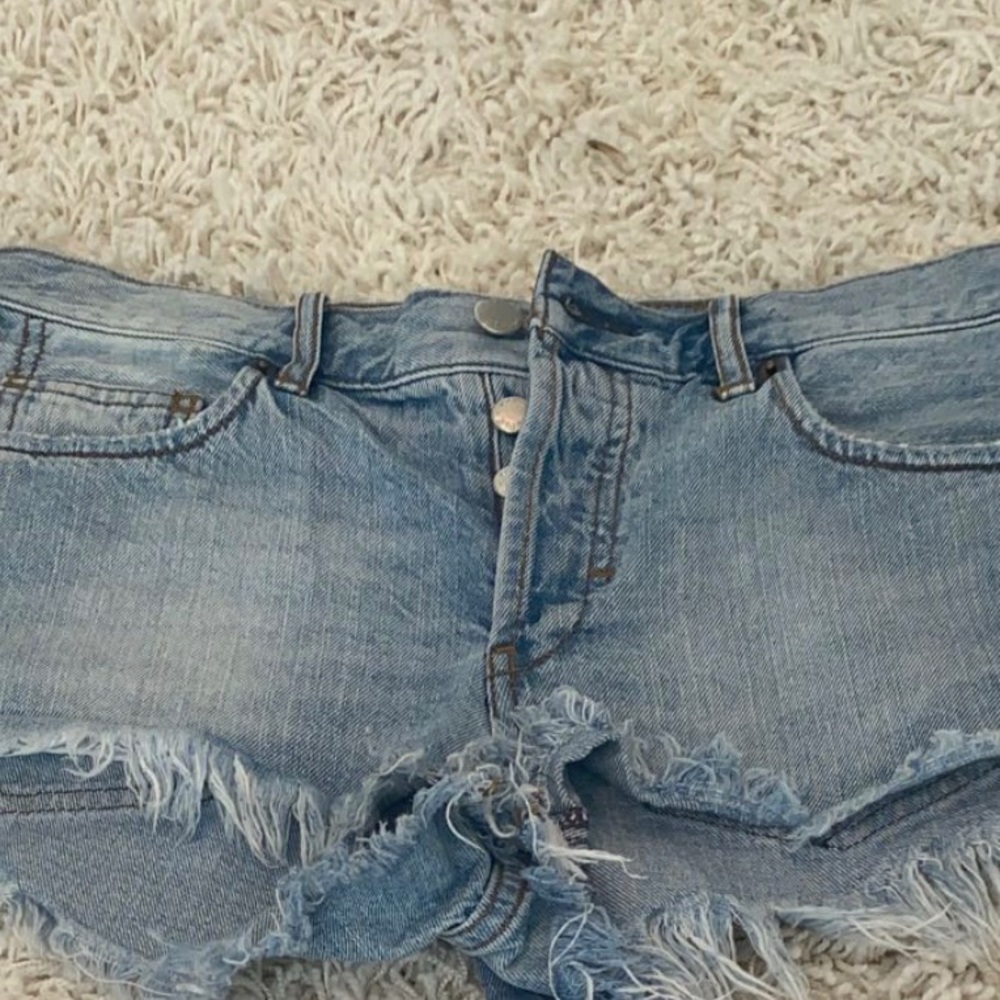 blue jean shorts
